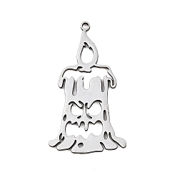 Другие Хэллоуин 201 из нержавеющей стали подвески, анти-тускнение, свеча, 31x17x1 мм, отверстие : 1.4 мм