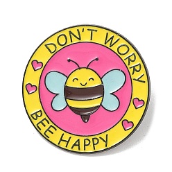 Bees Эмалевые булавки, броши из сплава для одежды рюкзака, Не волнуйся, будь счастлив., 30.5 мм