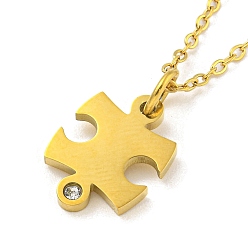 Другие 304 подвесные из нержавеющей стали ожерелья, бордюрные цепи, реальный 18 k позолоченный, головоломка, 17.80x0.39 дюйм (45.2x1 см)