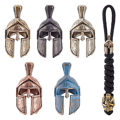 (52) Непрозрачная лаванда 5 шт. 5 цвета шлем латунные бусины, для edc нож струнный кулон парашют струнный инструмент, разноцветные, 21x11x12.5 мм, отверстие : 3.5 мм, 1 шт / цвет