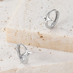 Серебро S925 серебряные серьги-кольца в форме молнии для ежедневной носки, минималистичные стильные украшения