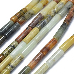 Другие Нефриты Природного нефрита нитей бисера, колонка, 11~15x3.5~4.5 мм, отверстие : 1~1.2 мм, около 28~30 шт / нитка, 15.1~15.9 дюйм (38.5~40.5 см)