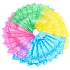 Gemischte Farbe Wiederverschließbarer, transparenter Plastikbeutel, Aufbewahrungsbeutel, selbstdichtender Beutel, Top-Dichtung, Rechteck, Gemischte Farbe, 18x12x0.15 cm, 4 Farben, 10 Stk. je Farbe, 40 Stück