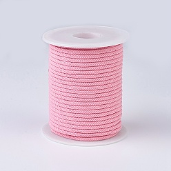 Pink Нейлоновые нити, Миланские шнуры / витые шнуры, розовые, 3 мм, около 21.87 ярдов (20 м) / рулон
