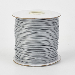 Light Grey Eco-Friendly Korean Waxed Polyester Cord, Light Grey, 1.5mm, about 169.51~174.98 Yards(155~160m)/Roll