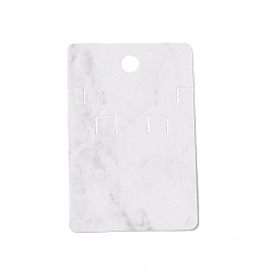 Белый Карточки для демонстрации украшений из мраморной бумаги прямоугольной формы с отверстием для подвешивания, для сережек и ожерелий, белые, 9x6x0.05 см, отверстие : 1 мм