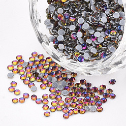 Хрустальное Синее Пламя Исправление горный хрусталь, стеклянные горные хрустальные плоские задние кабошоны, полукруглый, кристально синяя вспышка, сс 6, 1.9~2x1 мм , около 1440 шт / мешок