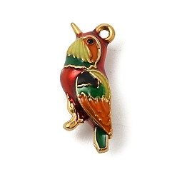 Разноцветный 304 нержавеющей стальной эмали подвески, амулеты птиц, ионное покрытие (ip), реальный 18 k позолоченный, красочный, 18x21.5x7 мм, отверстие : 1.2 мм