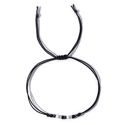Noir Bracelets d'amitié tressés en perles de verre ajustables, parfaits au quotidien et à offrir., noir, 11.02 pouce (28 cm)