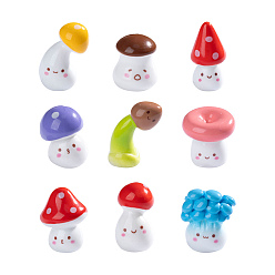 (52) Непрозрачная лаванда Декоративная витрина с грибами из непрозрачной смолы, для украшения рабочего стола домашнего офиса, разнообразные, разноцветные, 12~21x12~21x17~32 мм