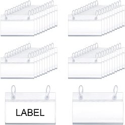 Clear 40 Sets PVC Price Tags, for Goods Shelf, Clear, 5.7x8x0.35cm, 40sets