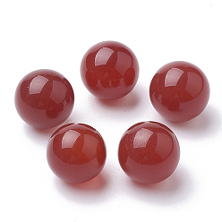 Red Natural Agate Beads, Gemstone Sphere, Round, No Hole/Undrilled, Dyed, Red, 12mm