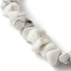 Howlite Synthetic White Howlite Chip Bead Stretch Bracelets for Children, Inner Diameter: 1-7/8 inch(4.8~5.1cm)