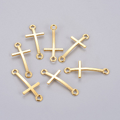 Золотой Соединители звеньев сплава, без кадмия и без свинца, боком пересекают, золотые, 39x17x2 мм, отверстие : 3 мм