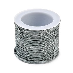 Dark Gray Nylon Chinese Knotting Cord, Round, Dark Gray, 2.5mm, about 8.20 Yards(7.5m)/Roll