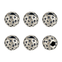 Античное Серебро Ретро 925 разделительные бусины из стерлингового серебра, круглые, античное серебро, 4 мм, отверстие : 1.2 мм