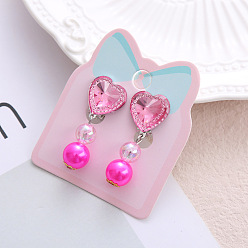 Сердце Клипсы из пластика для детей, платина, сердце, 40x15 мм