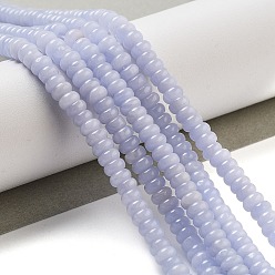 Синий Кружевый Агат Синтетические синие кружевные бусины из агата, рондель, 4~4.5x2~2.5 мм, отверстие : 1 мм, около 157~162 шт / нитка, 15.16~15.55'' (38.5~39.5 см)