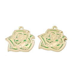 Цветок Подвески из эмали и сплава, золотые, цветок, 22x24x2 мм, отверстие : 1.8 мм