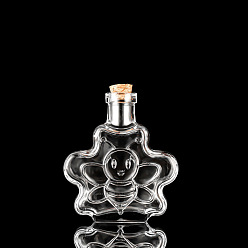 Бабочка Многоразовые стеклянные пустые бутылки, с деревянной пробкой, прозрачные, бабочка, 11x12.3 см