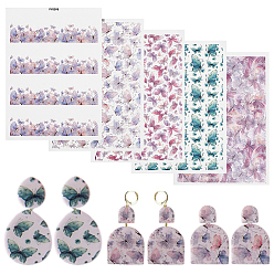 (52) Непрозрачная лаванда 5шт. 5цветные серьги из полимерной глины, переводная бумага для печати, украшение подвески из глины, водорастворимые наклейки, разноцветные, 138x95 мм, 1 шт / цвет