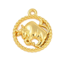 Телец Подвески из сплава «двенадцать созвездий», Телец, 22.5x19x2.5 мм, отверстие : 1.8 мм