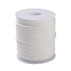 White 45M Faux Suede Cord, Faux Suede Lace, White, 2~2.5x1.5~2mm, about 50 Yards(45m)/Roll