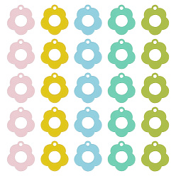 (52) Непрозрачная лаванда 40 шт 5 цвета краска для выпечки сплав подвески, , разноцветные, 14x13x1.5 мм, отверстие : 1.4 мм, 8 шт / цвет