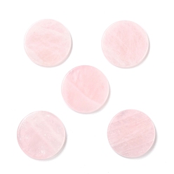 Rose Quartz Natural Rose Quartz Cup Mats, Flat Round, 50x7.5mm