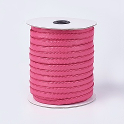 Hot Pink Flat Imitation Leather Cords, Hot Pink, 10x2mm, about 50m/roll(54.68yards/roll)