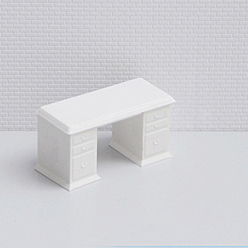 Белый Пластиковый стол, мини-мебель, украшения для кукольного домика, белые, 50x25 мм