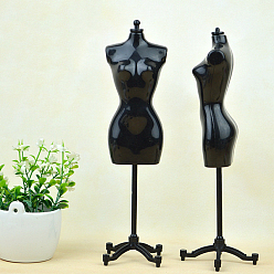Black Plastic Mannequin Model Clothing Support, Torso Display, Doll Skirt Display Rack for Doll DIY Making Accessories, Black, 220mm