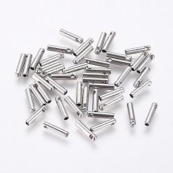 Stainless Steel Color 304 Stainless Steel Cord Ends, End Caps, Column, Stainless Steel Color, 7x1.6mm, Hole: 0.8mm, Inner Diameter: 1mm