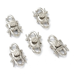 Stainless Steel Color Non-Tarnish 304 Stainless Steel Twister Clasps, Stainless Steel Color, 21.5x13.5x7mm, Hole: 3.5x4mm