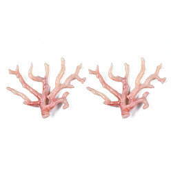 Светло-Коралловый Акриловые большие подвески, Стиль имитация драгоценных камней, половину отверстия, бол, свет коралловый, 90x105x14~17 мм, отверстие : 0.9 мм