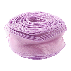 Rose Nacré 1ruban d'organza pour sac, ruban en mousseline de soie transparente, pour l'emballage de colis, fabrication d'accessoires de pinces à cheveux, perle rose, 2-1/8 pouces (55 mm), environ 37.18 yards (34m)/ensemble