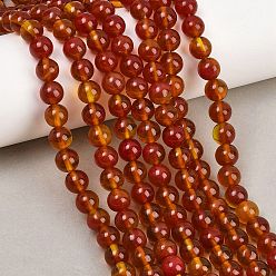 Темно-Красный Ручной работы бусины прядь, имитация нефрита, круглые, темно-красный, 7.5~8 мм, отверстие : 1.8 мм, около 49~54 шт / нитка, 14.76~15.16'' (37.5~38.5 см)