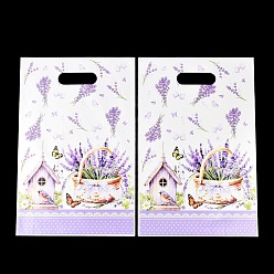 Лиловый Полиэтиленовые пакеты, прямоугольник с лавандой, сирень, 25x16.3x0.01 см, 50 шт / пакет