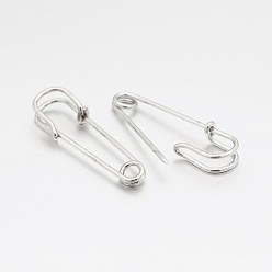 Platinum Iron Safety Pins, for Brooch Making, Kilt Needles, Platinum, 50x14x5mm