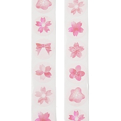 Pink Самоклеющиеся бумажные наклейки, этикетки с цветочными наклейками, подарочные наклейки, розовые, 25мм 500шт./рулон