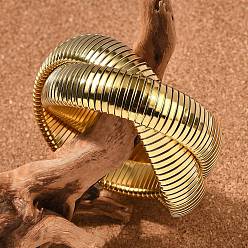 Золотой 304 из нержавеющей стали браслеты простирания, крест-накрест браслеты для женщин 304 эластичные браслеты из нержавеющей стали, браслеты крест-накрест для женщин, ионное покрытие (ip), золотые, 5/8 дюйм (1.6 см), внутренний диаметр: 3-1/8 дюйм (8 см)