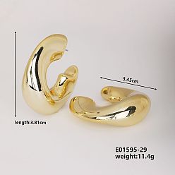 Золотой Модные милые серьги геометрической формы для индивидуального подбора, золотые, 38.1x34.5 мм