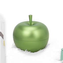 Зеленый лайм Подарочные коробки для хранения колец из титанового сплава в форме яблока, зеленый лайм, 6x6.5 см