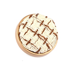 Бежевый Металлические пуговицы, плетеные из шерсти, плоско-круглые, бежевые, 25 мм