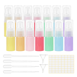 Mixed Color Portable Plastic Travel Lotion Bottles, with 2ml Disposable Plastic Dropper, Mini Transparent Plastic Funnel Hopper and Label Paster, Mixed Color, 7.9x2.3cm, Capacity: 10ml