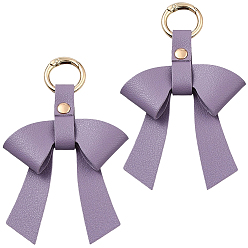 Средний Фиолетовый Брелок из искусственной кожи и сплава с бантом, средне фиолетовый, 120 мм