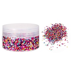 Mixed Color Glass Seed Beads, Baking Paint, Round Hole, Round, Mixed Color, 13/0, 2~2.5x1.5~2mm, Hole: 0.8mm, about 135g/box