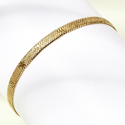 Золотой 304 браслеты из змеиной цепи из нержавеющей стали для женщин, золотые, 7.28 дюйм (18.5 см)
