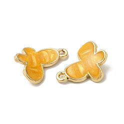 Orange Alloy Enamel Pandants, Lead Free & Cadmium Free, Light Gold, Butterfly Charm, Orange, 18x15x3mm, Hole: 1.6mm