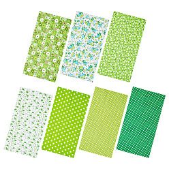 Зелено-Желтый 7 простыни хлопчатобумажные ткани, для пэчворка, шить ткани для пэчворка, площадь с цветочным узором, зеленый желтый, 25x25 см, 7 листов / комплект